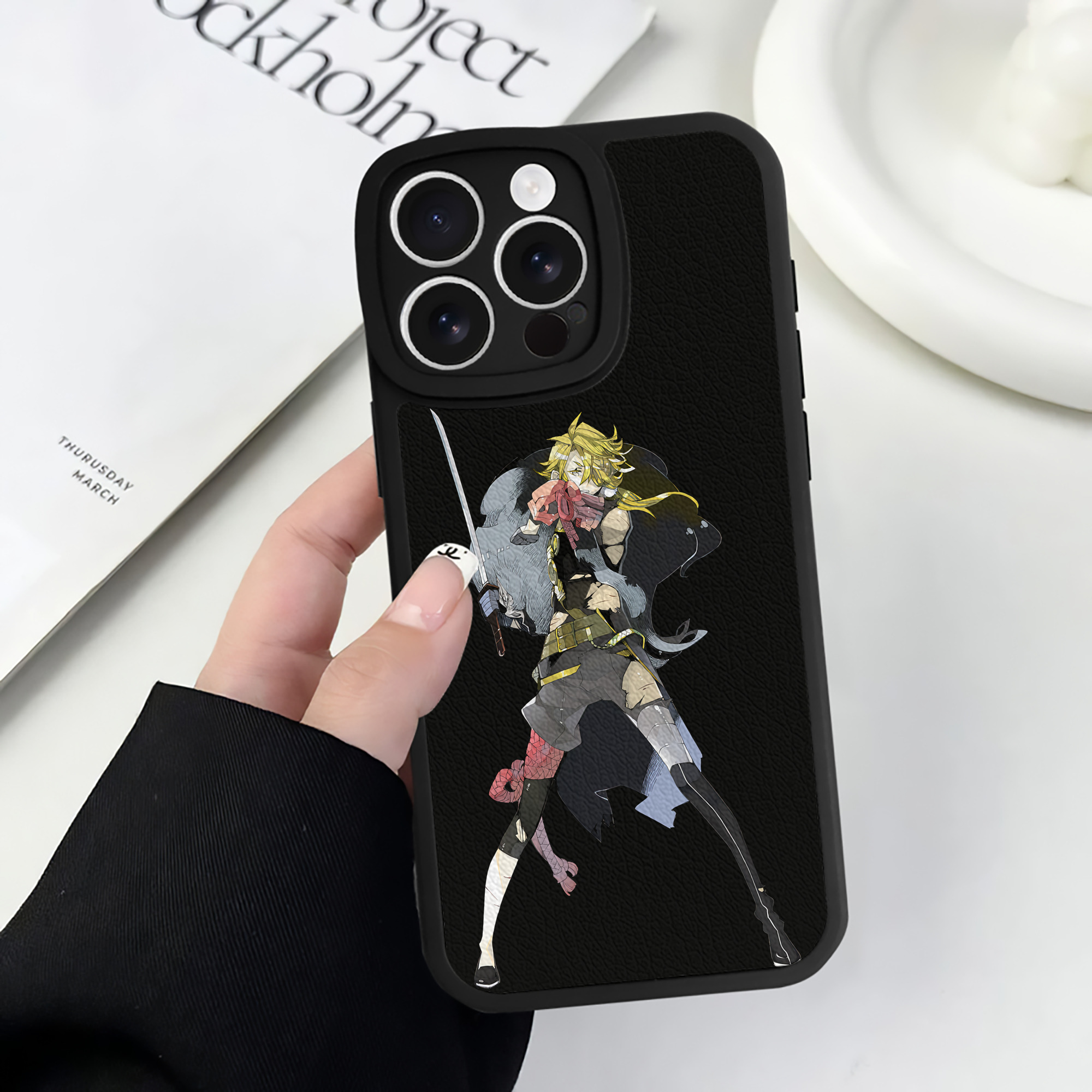 （画像用） 刀剣乱舞 Touken Ranbu 【iPhone 16シリーズ対応】シリコンスマホケース（レザー調） 材質：シリコン